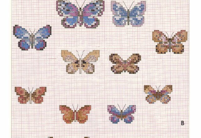 tanti schemi punto croce di farfalle colorate