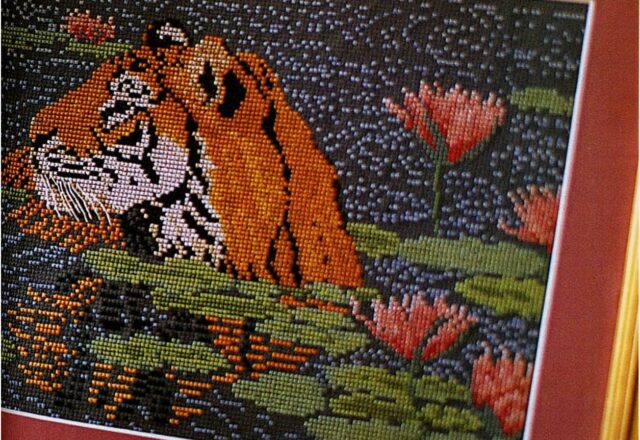 tigre nel lago schema punto croce (2)