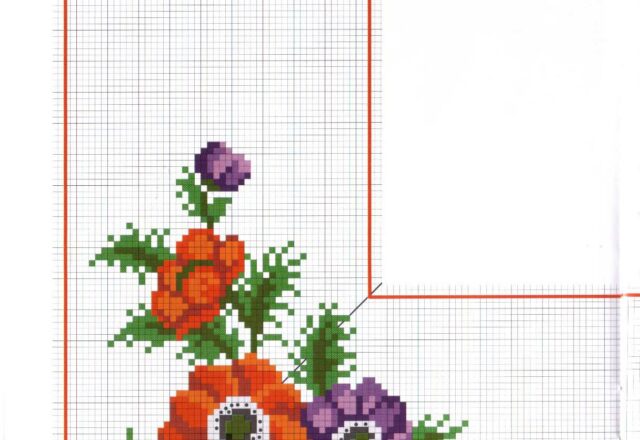 tovaglia papaveri fiorellini viola (3)
