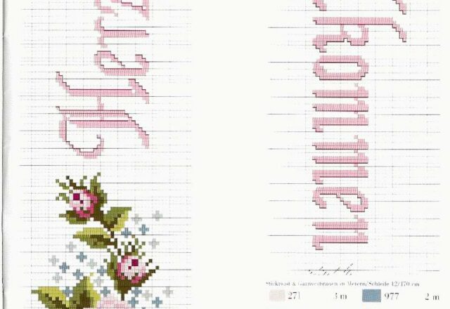 tovaglia punto croce con rose rosa (2)