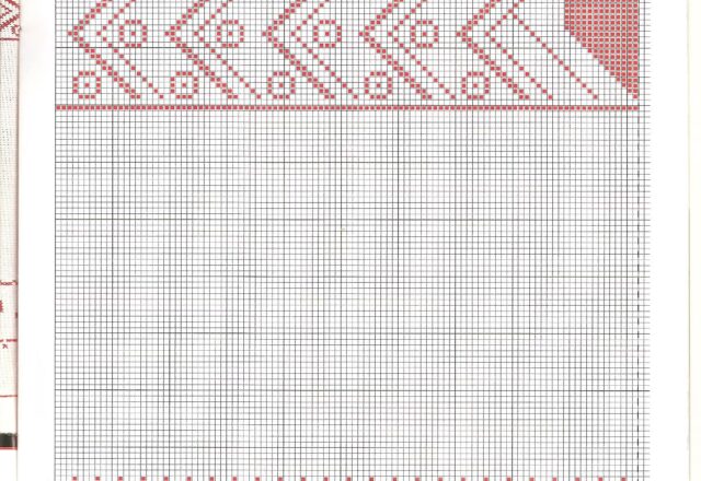 tovaglietta cuori rossi 6 schema punto croce