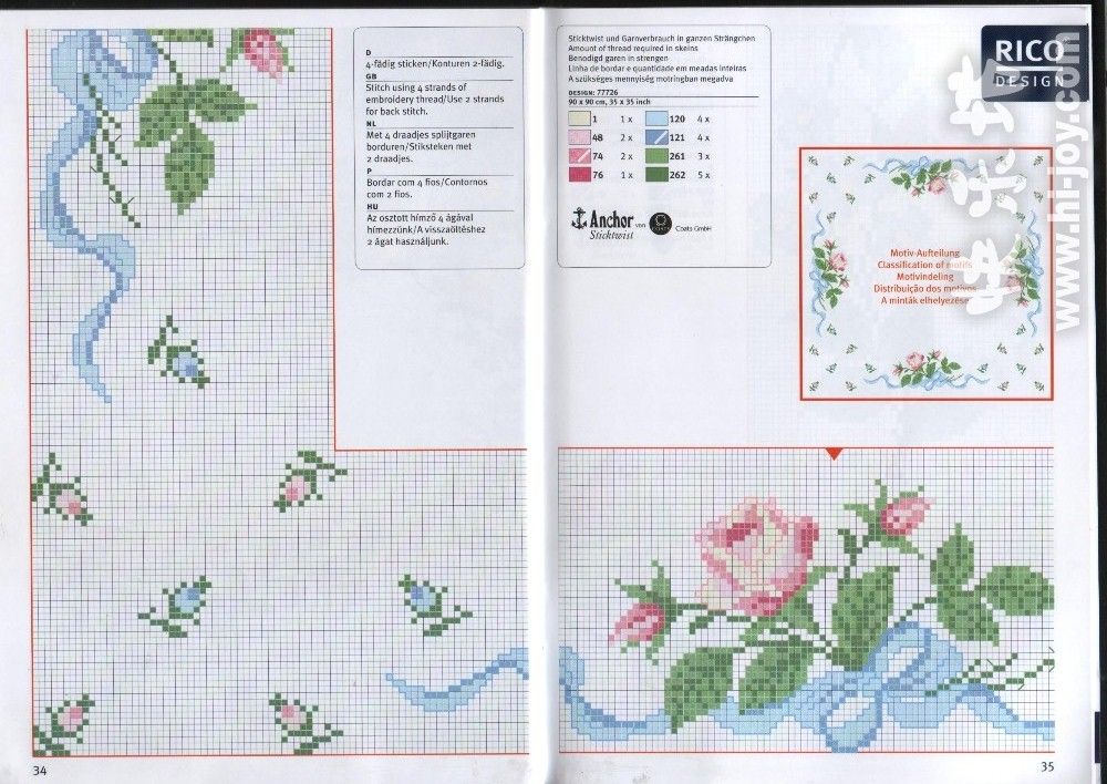 tovaglietta da ricamare con rose rosa chiaro