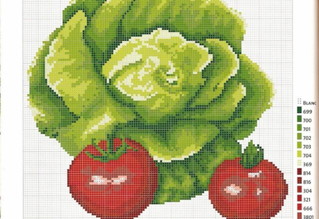 tovaglietta punto croce insalata pomodori (2)