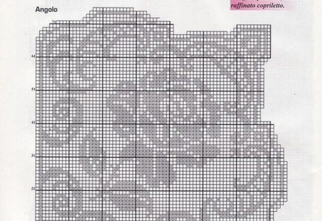 tovaglietta quadrata schema filet con rose