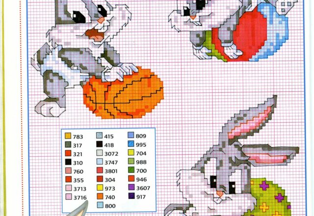un tenerissimo baby bugs bunny schema punto croce