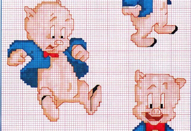 vari schemi punto croce di Porky Pig (2)