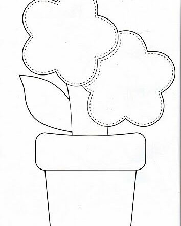 vaso di fiori schema feltro