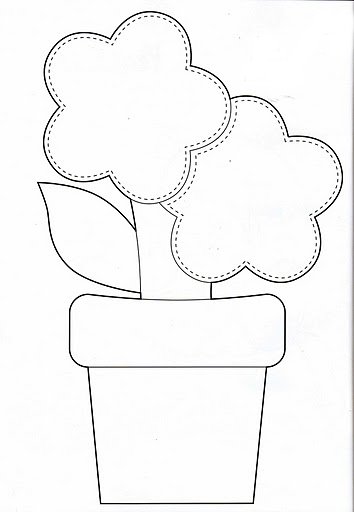 vaso di fiori schema feltro